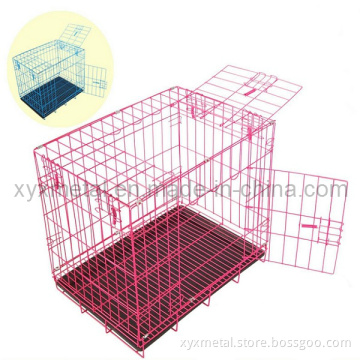 Folding Double Doors Metal Dog Rabbit Pet Cage